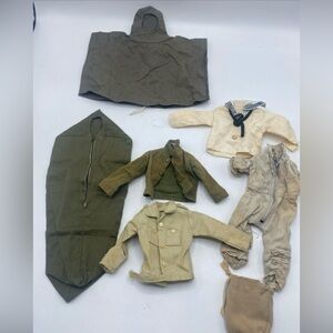 Vintage GI Joe 1964 Army Soldier Combat Backpack Sleeping Bag Poncho Jackets